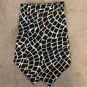 Vintage Talbots Brown 100% Silk Rectangle Scarf Mosaic Style